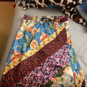 Silk print skirt